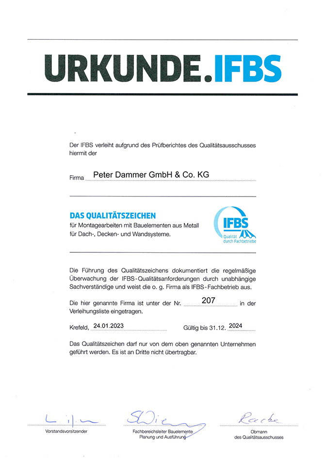 Urkunde IFBS